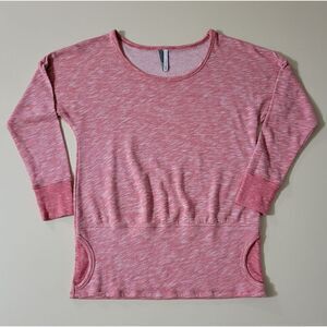 Ideology for Macy's Women's Pink Roundneck French Terry Pullover Sweatshirt Top
